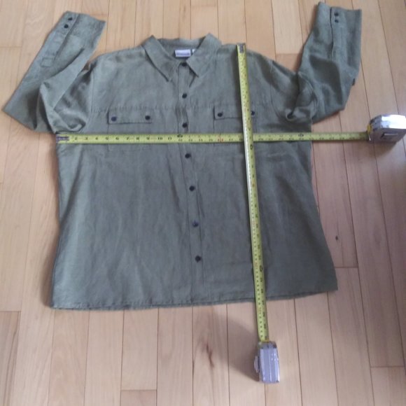 Chico's button down silk and linen blouse chico size 3 - Picture 7 of 11